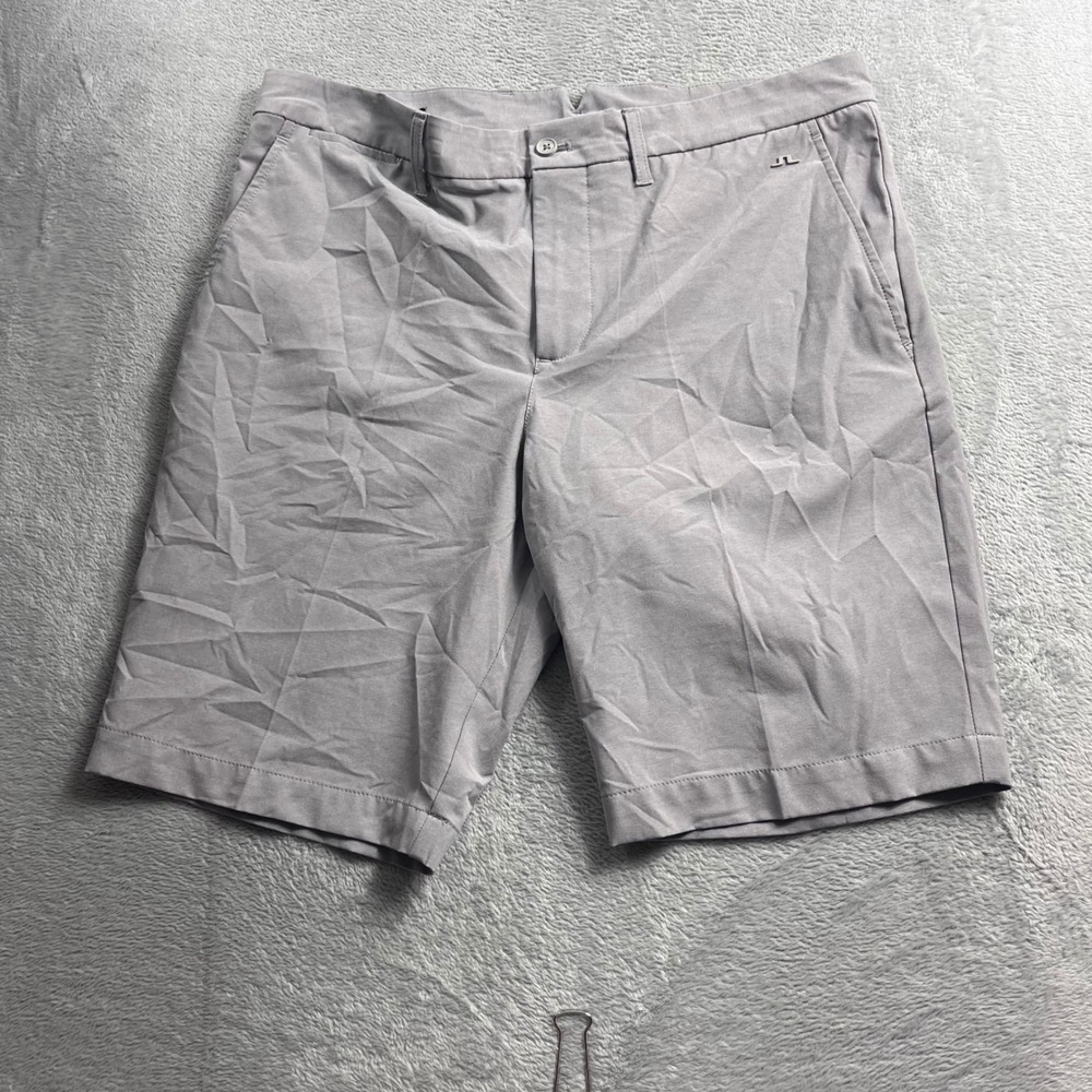J.Lindeberg Mens Grey Golf Shorts Size 34 Performance Technical Flat Front